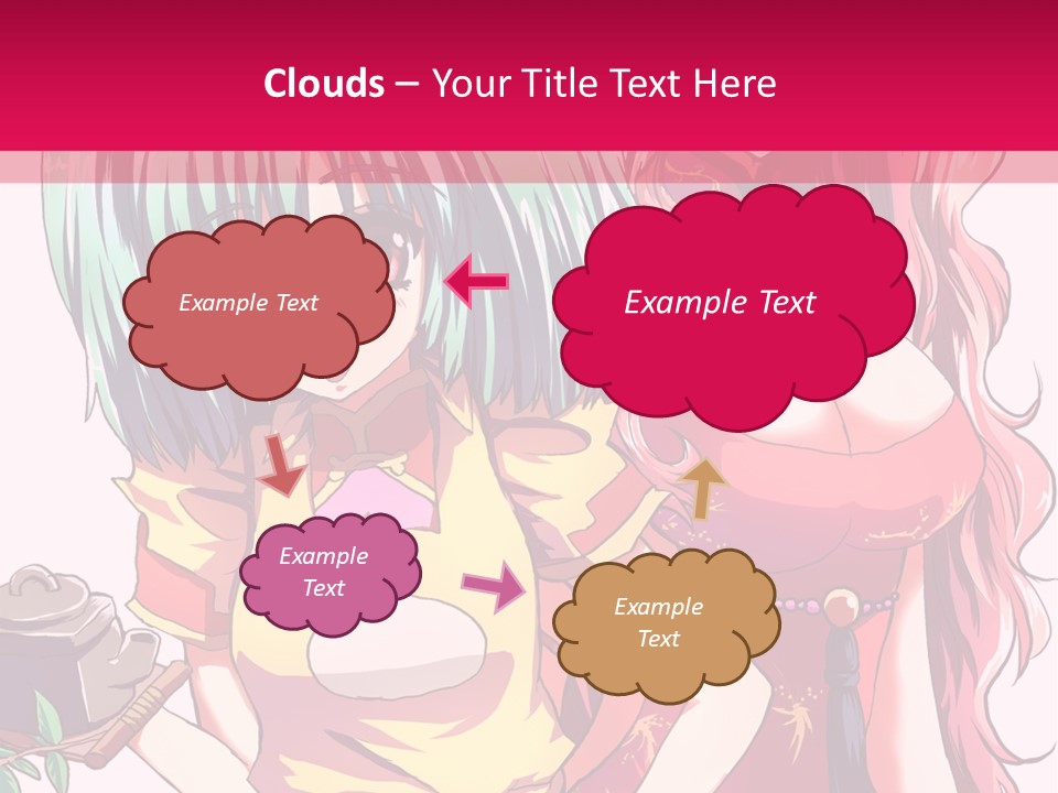 Two Anime Girls Standing Next To Each Other PowerPoint Template