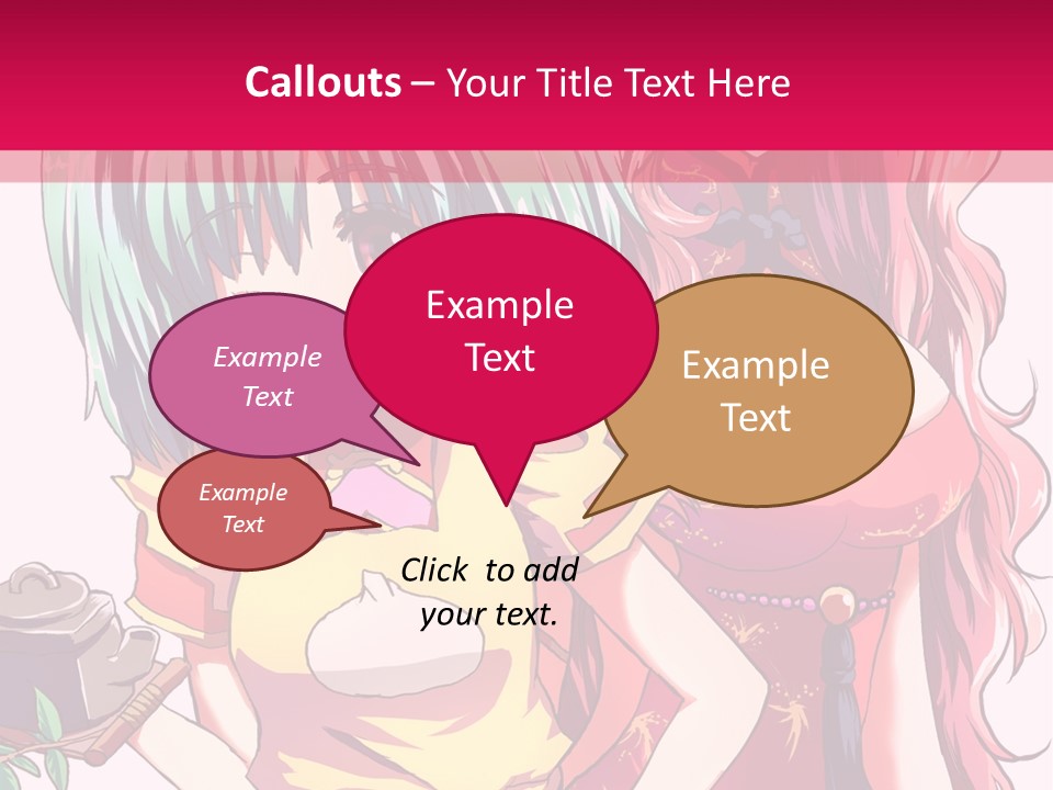 Two Anime Girls Standing Next To Each Other PowerPoint Template