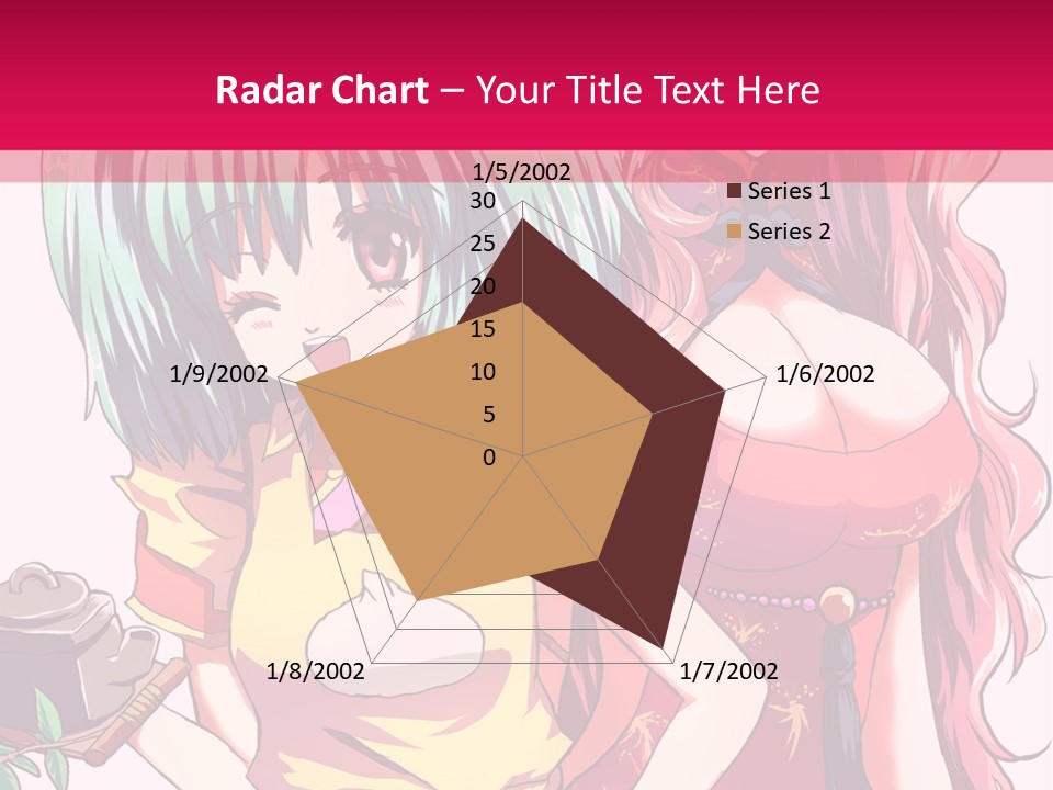 Two Anime Girls Standing Next To Each Other PowerPoint Template