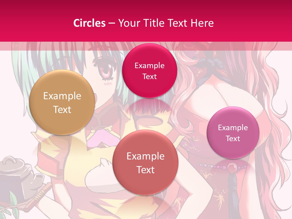 Two Anime Girls Standing Next To Each Other PowerPoint Template