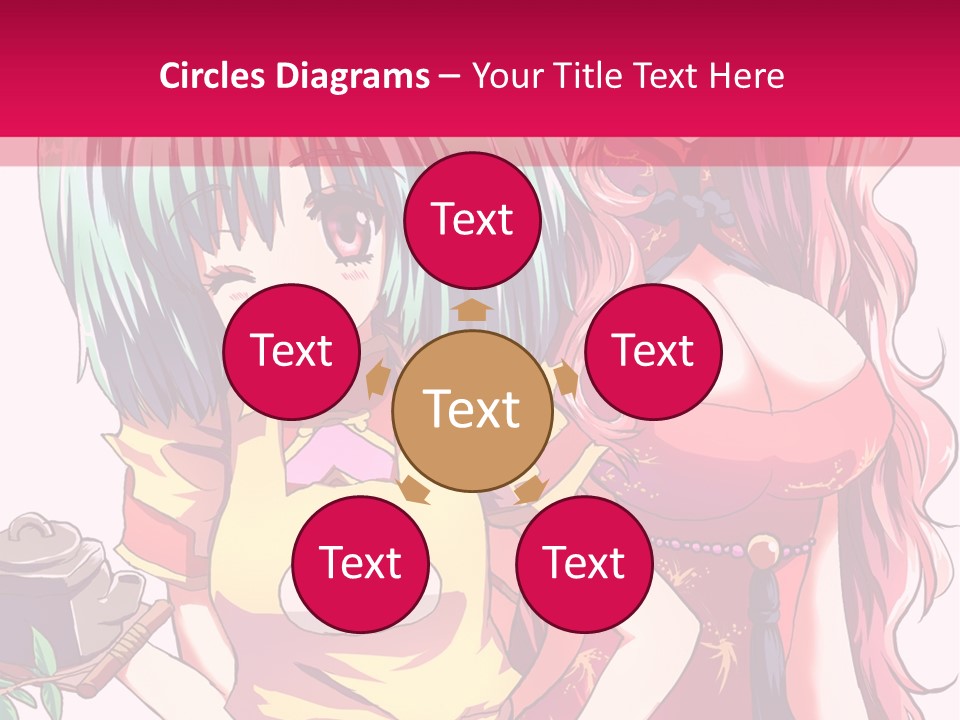 Two Anime Girls Standing Next To Each Other PowerPoint Template