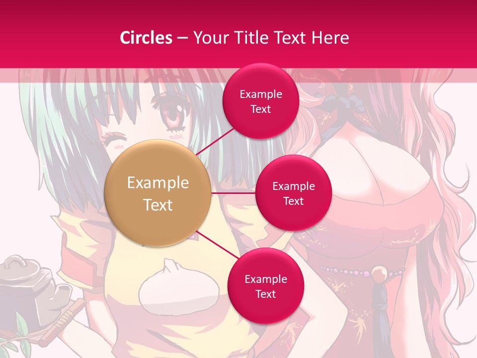 Two Anime Girls Standing Next To Each Other PowerPoint Template