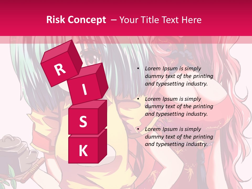 Two Anime Girls Standing Next To Each Other PowerPoint Template