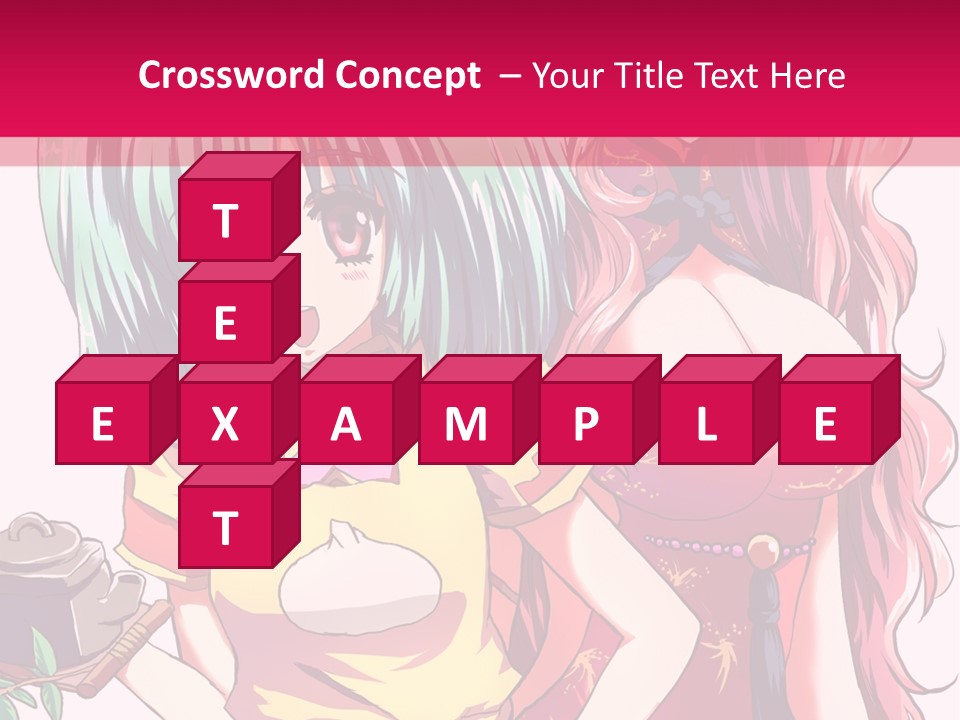 Two Anime Girls Standing Next To Each Other PowerPoint Template