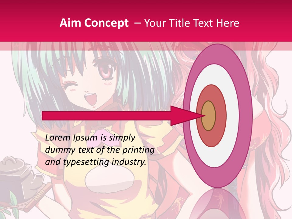 Two Anime Girls Standing Next To Each Other PowerPoint Template