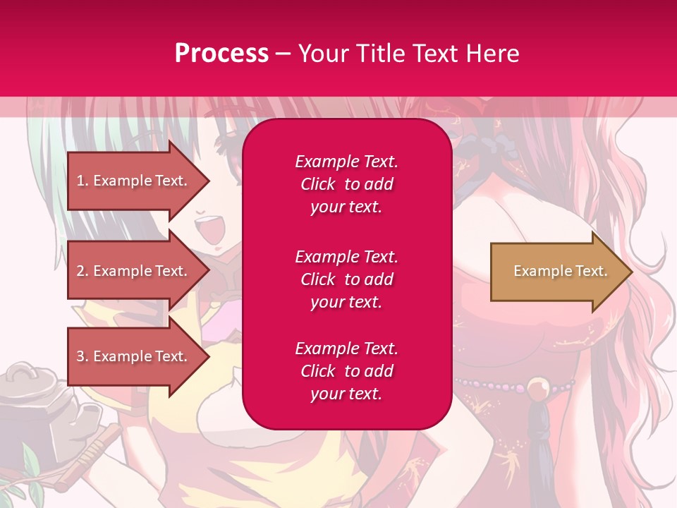 Two Anime Girls Standing Next To Each Other PowerPoint Template