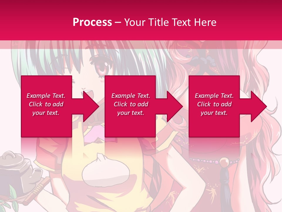 Two Anime Girls Standing Next To Each Other PowerPoint Template