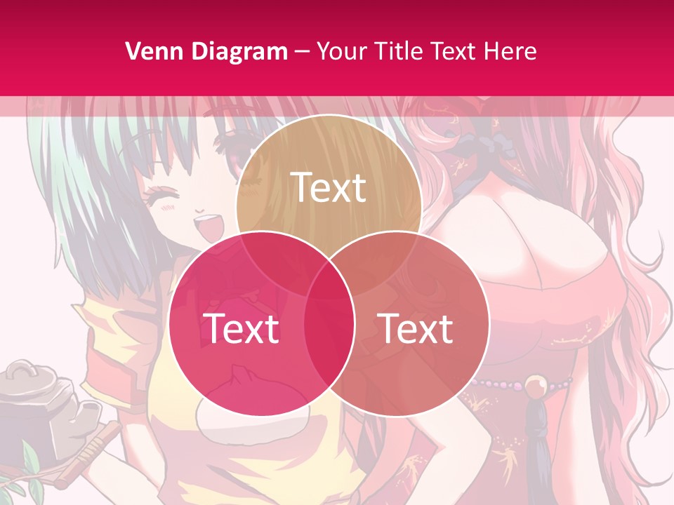 Two Anime Girls Standing Next To Each Other PowerPoint Template