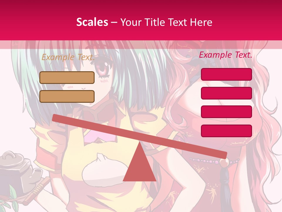 Two Anime Girls Standing Next To Each Other PowerPoint Template