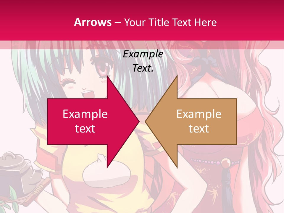 Two Anime Girls Standing Next To Each Other PowerPoint Template