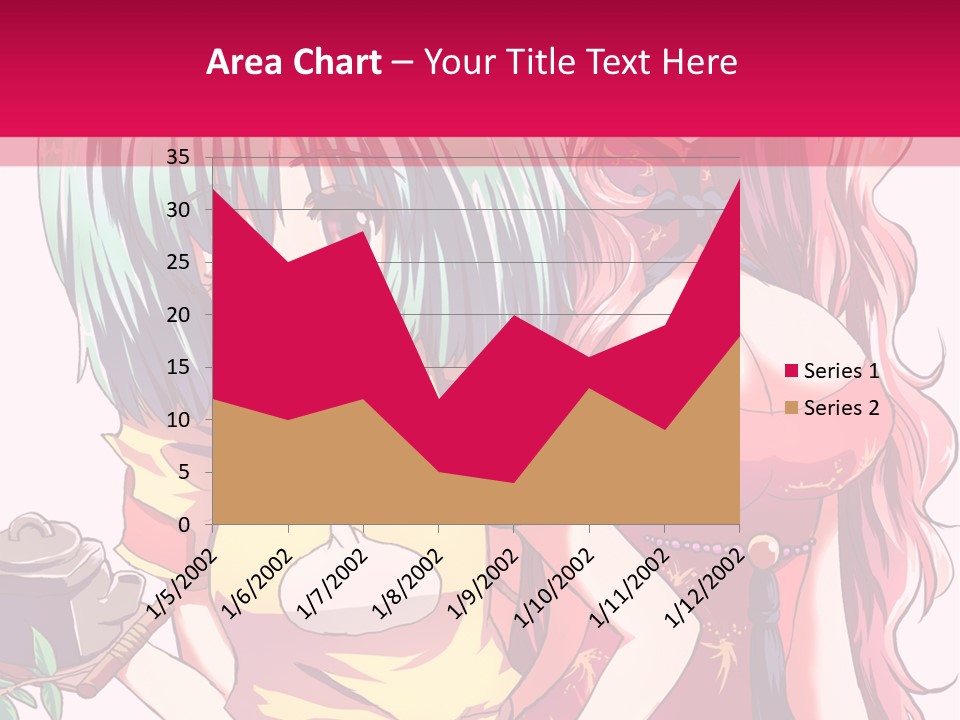 Two Anime Girls Standing Next To Each Other PowerPoint Template