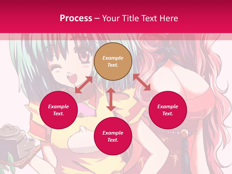 Two Anime Girls Standing Next To Each Other PowerPoint Template