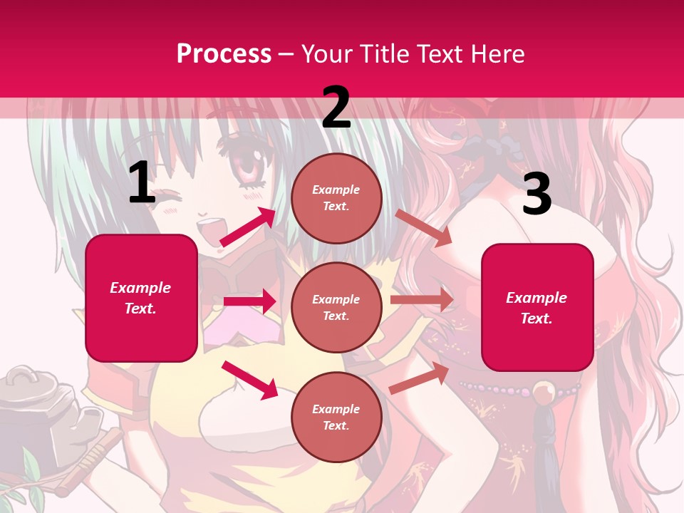 Two Anime Girls Standing Next To Each Other PowerPoint Template