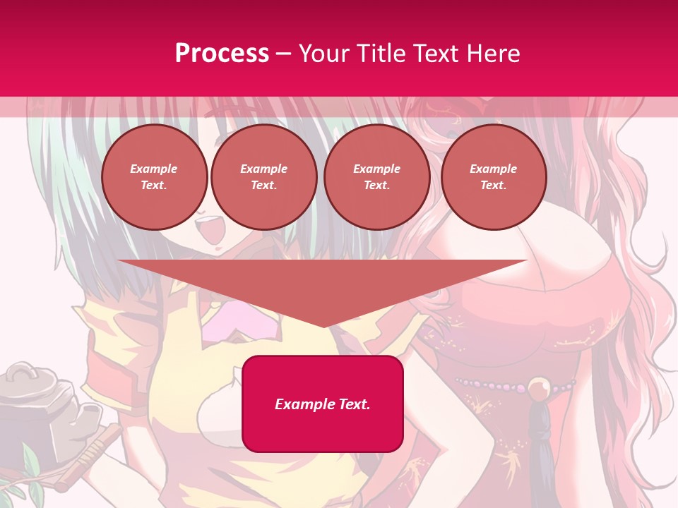 Two Anime Girls Standing Next To Each Other PowerPoint Template