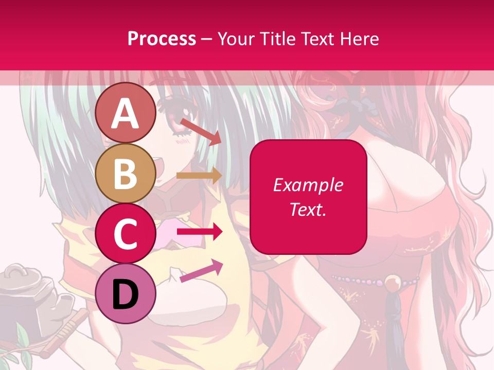 Two Anime Girls Standing Next To Each Other PowerPoint Template