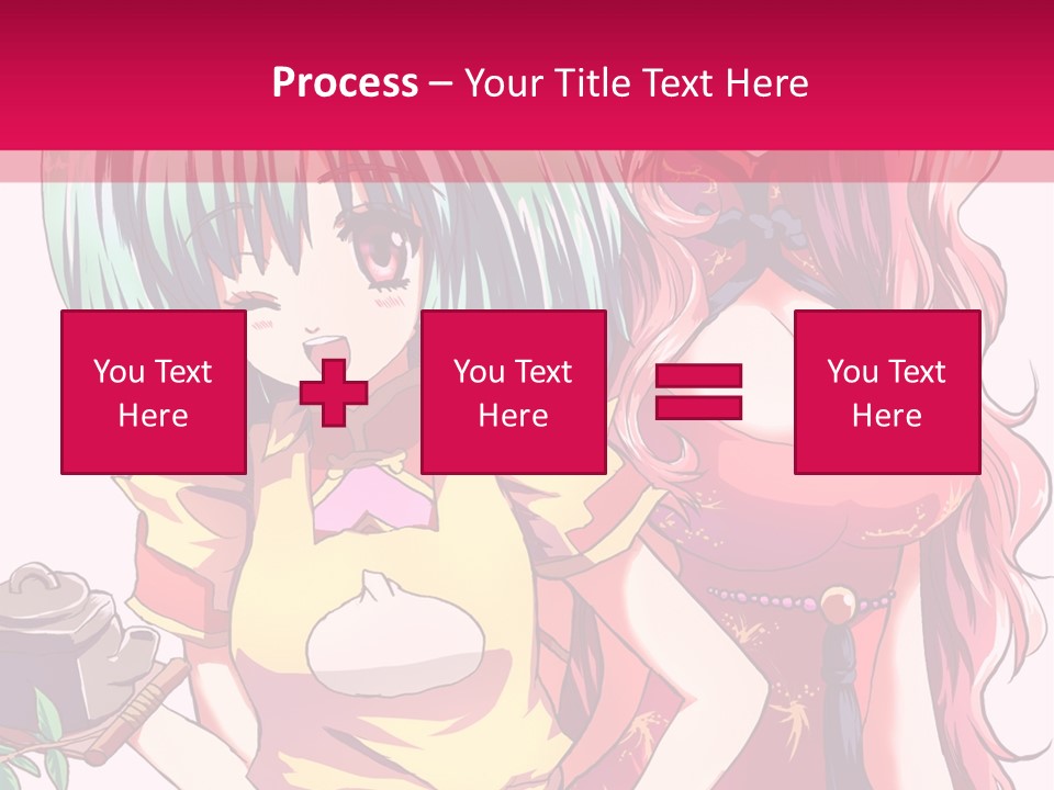 Two Anime Girls Standing Next To Each Other PowerPoint Template