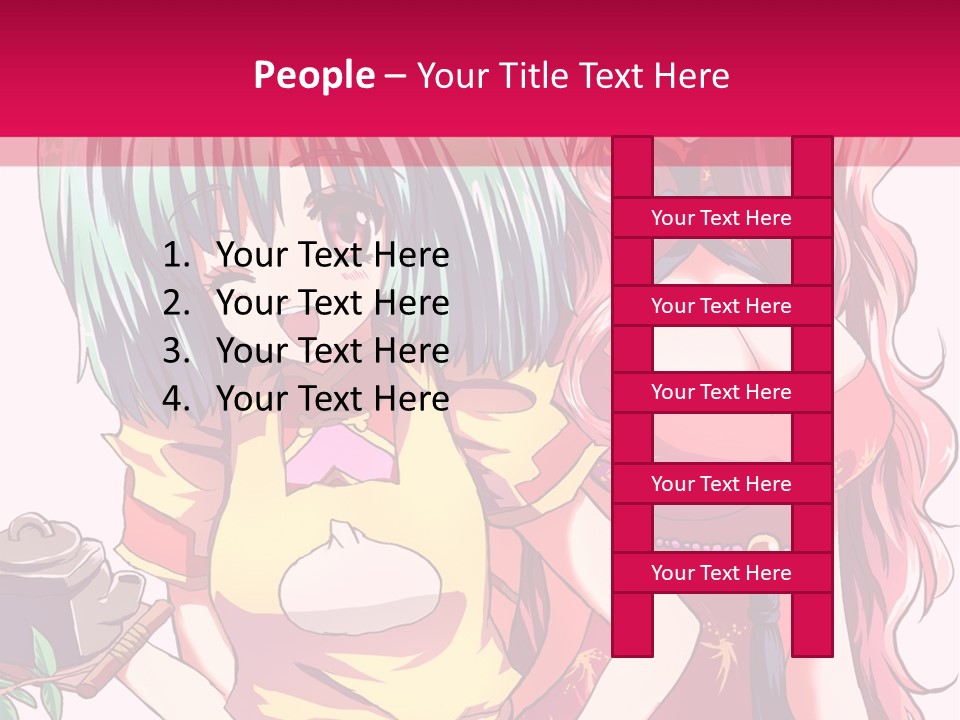 Two Anime Girls Standing Next To Each Other PowerPoint Template
