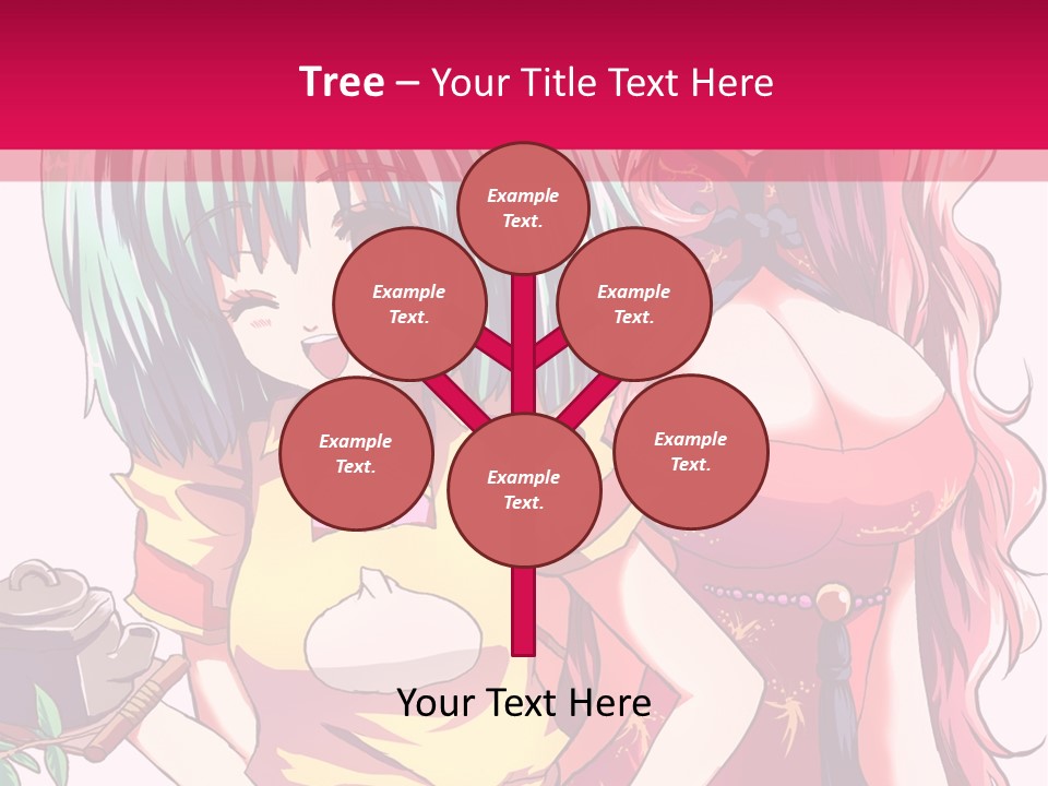 Two Anime Girls Standing Next To Each Other PowerPoint Template