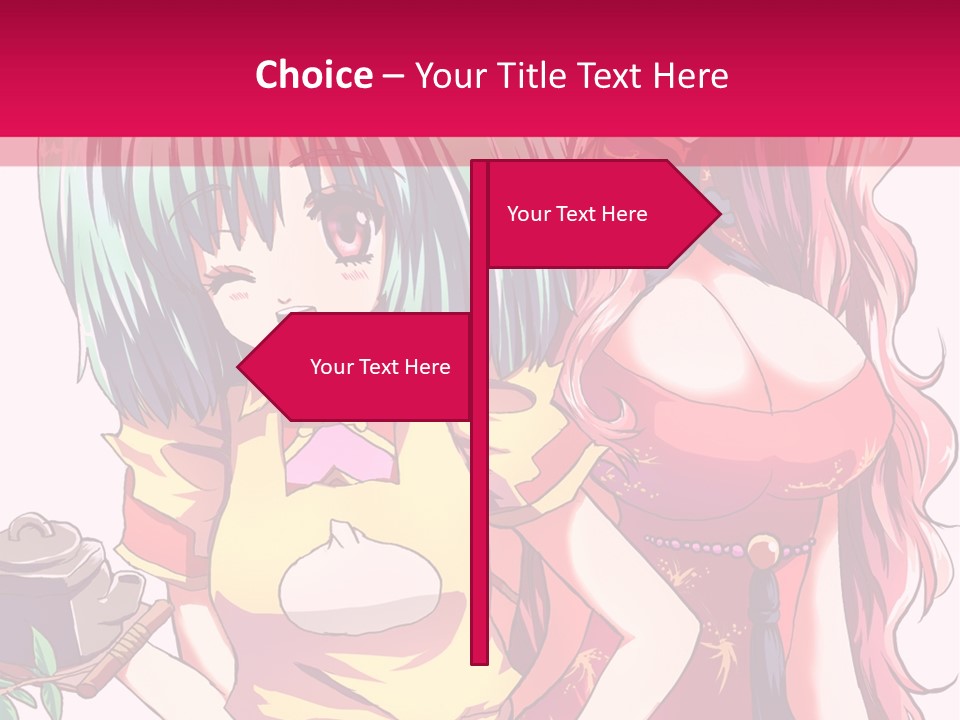 Two Anime Girls Standing Next To Each Other PowerPoint Template