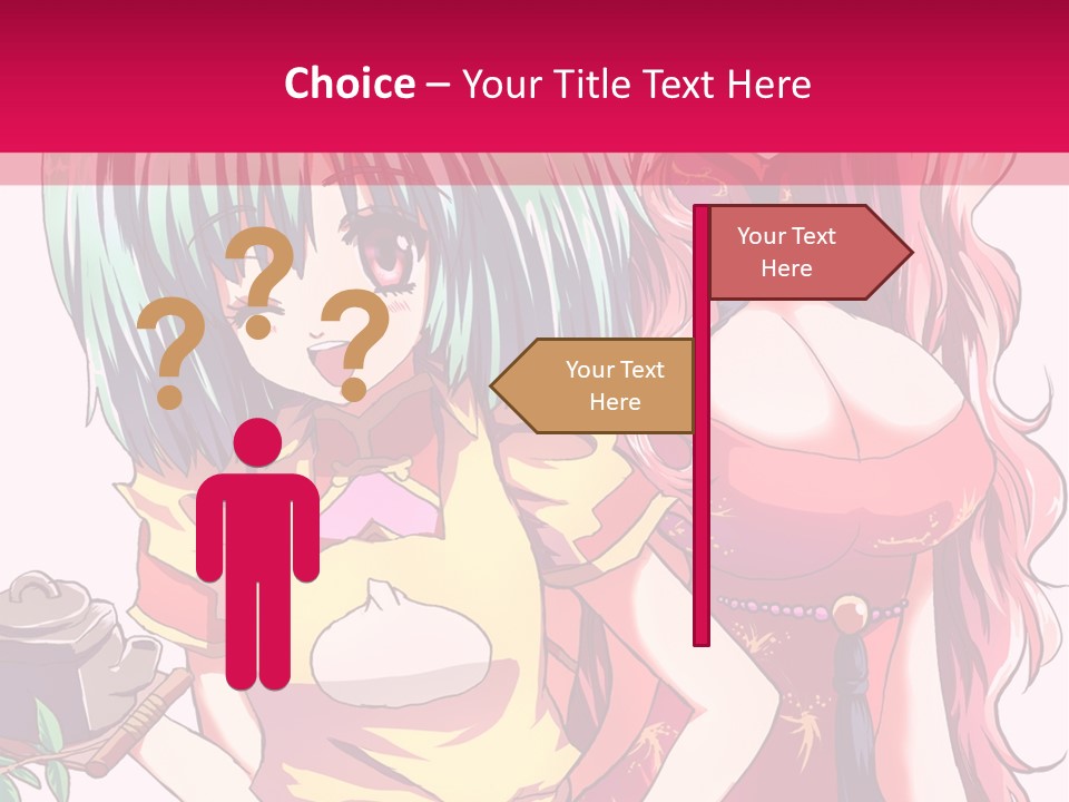 Two Anime Girls Standing Next To Each Other PowerPoint Template