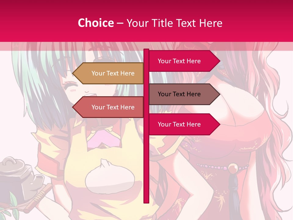 Two Anime Girls Standing Next To Each Other PowerPoint Template