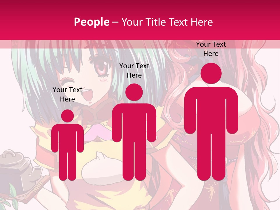 Two Anime Girls Standing Next To Each Other PowerPoint Template