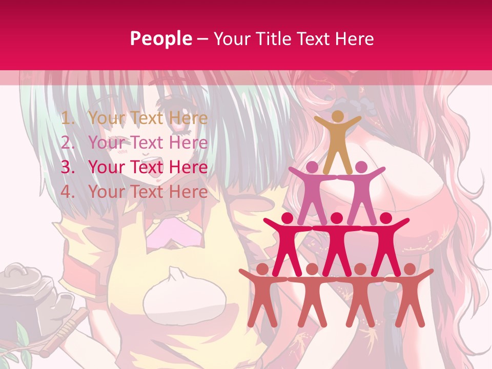 Two Anime Girls Standing Next To Each Other PowerPoint Template