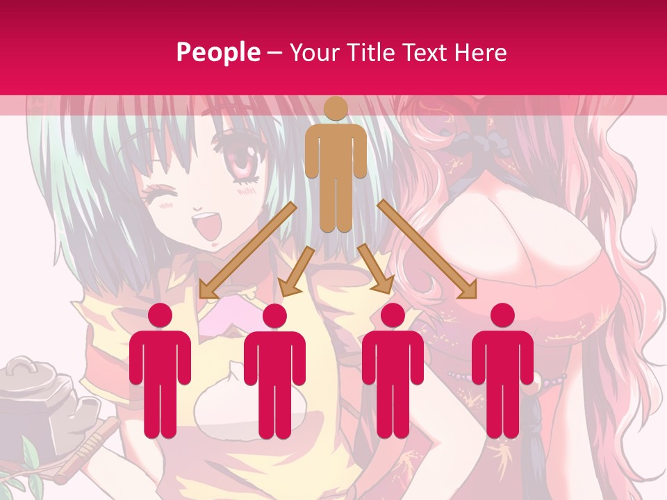 Two Anime Girls Standing Next To Each Other PowerPoint Template