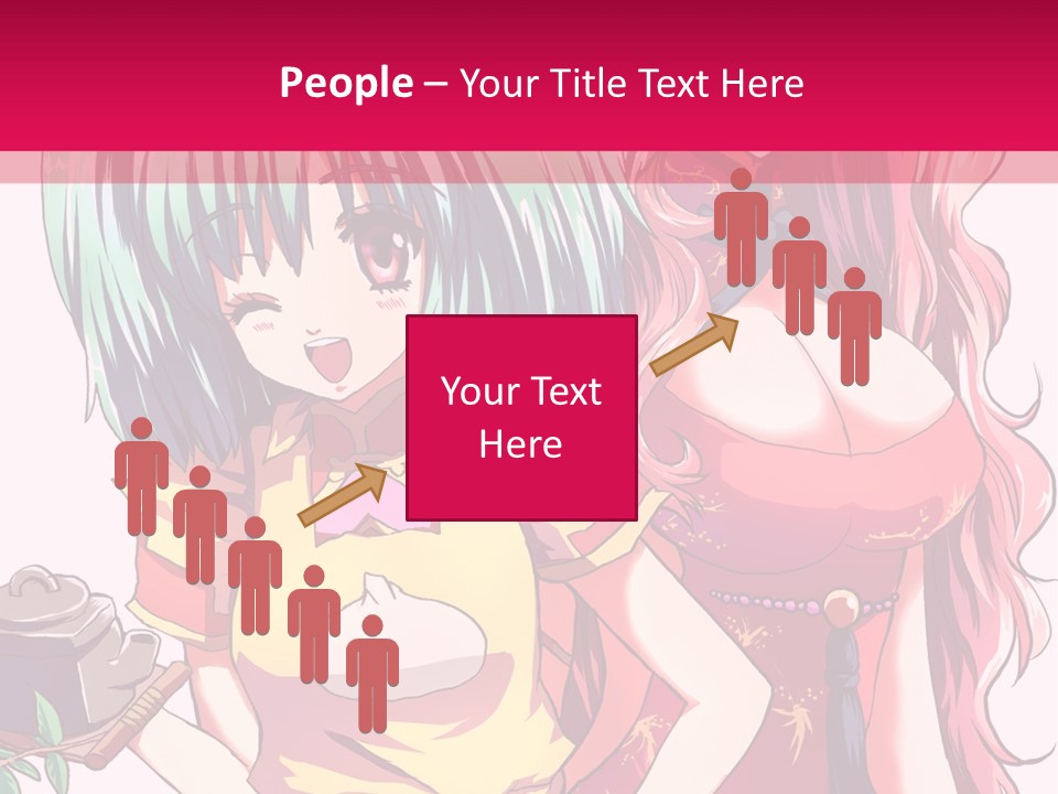 Two Anime Girls Standing Next To Each Other PowerPoint Template