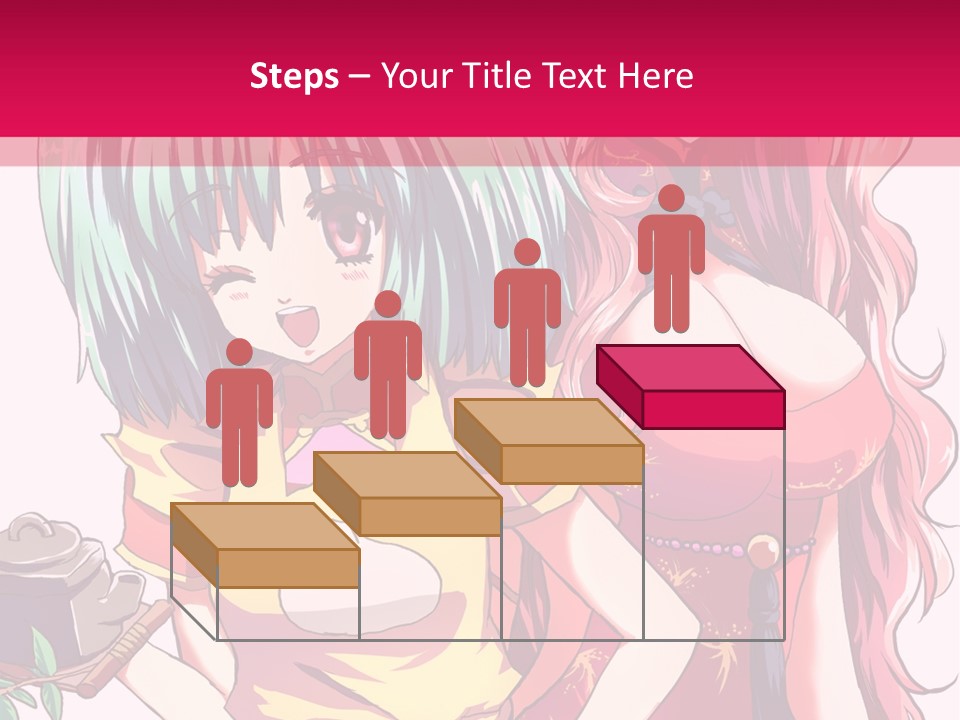 Two Anime Girls Standing Next To Each Other PowerPoint Template