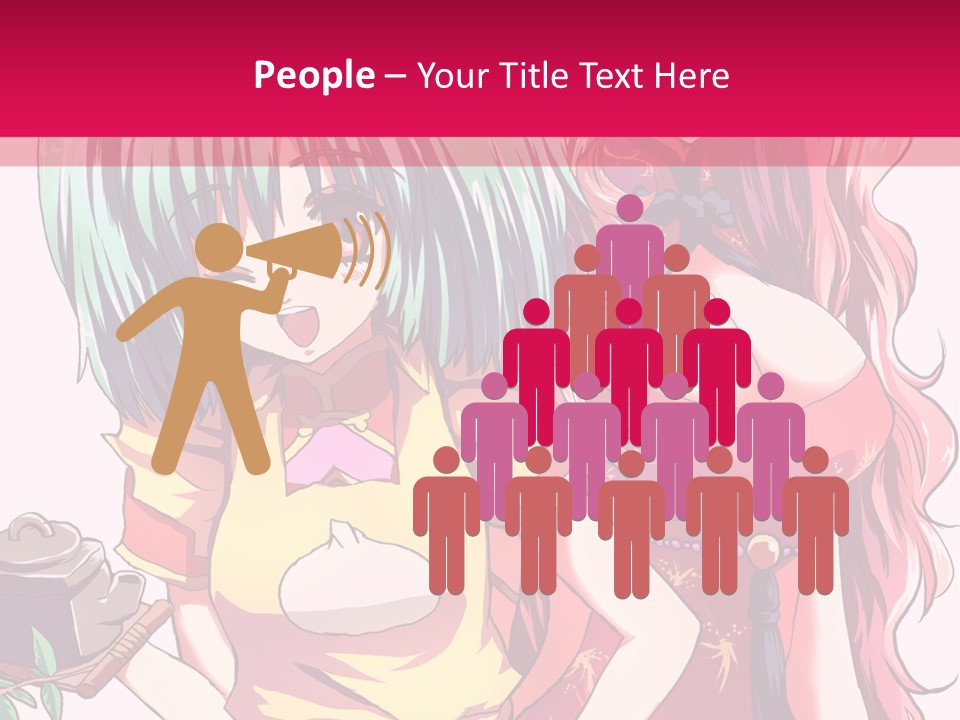 Two Anime Girls Standing Next To Each Other PowerPoint Template