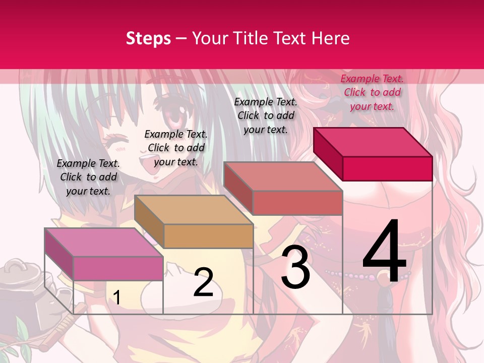 Two Anime Girls Standing Next To Each Other PowerPoint Template