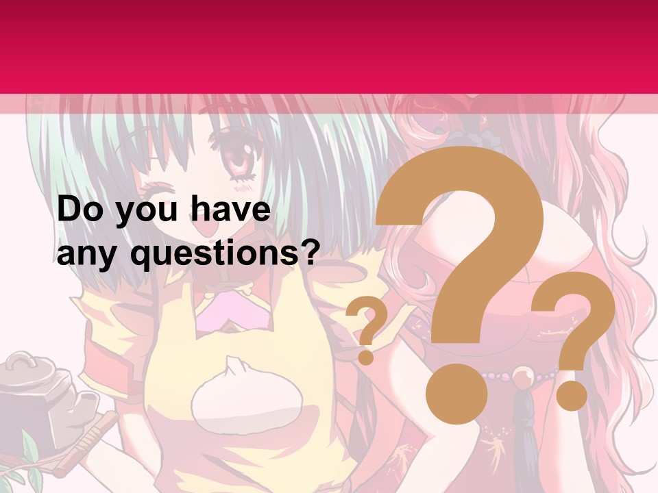 Two Anime Girls Standing Next To Each Other PowerPoint Template