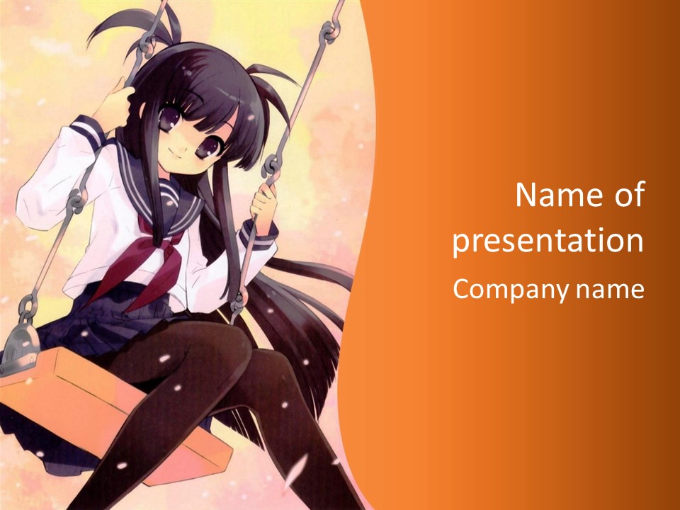 A Girl Sitting On A Swing With A Sword In Her Hand PowerPoint Template