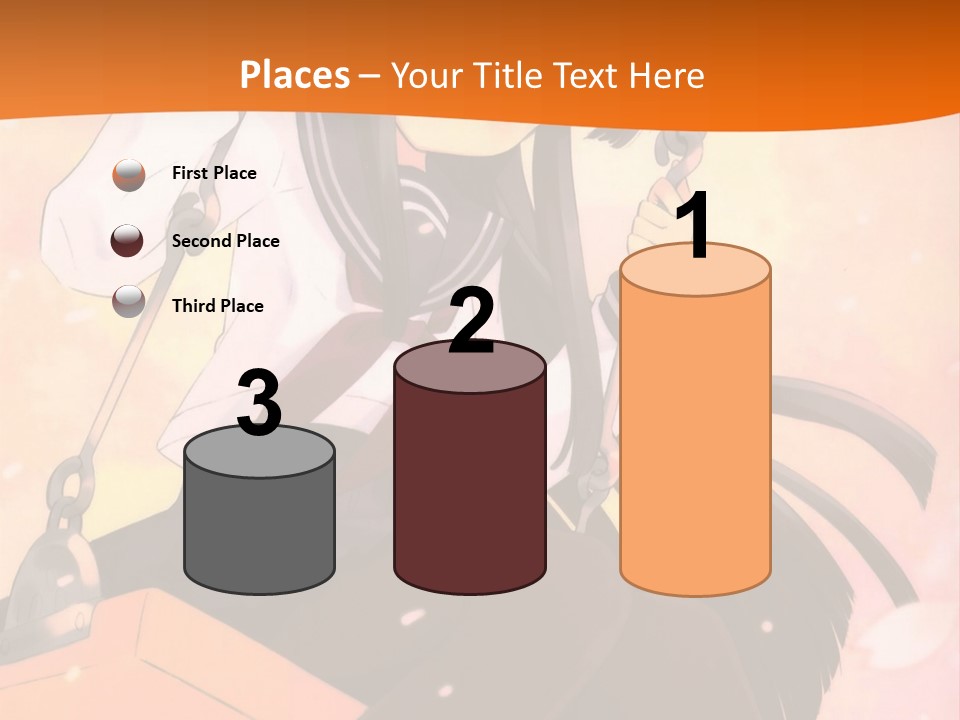 A Girl Sitting On A Swing With A Sword In Her Hand PowerPoint Template