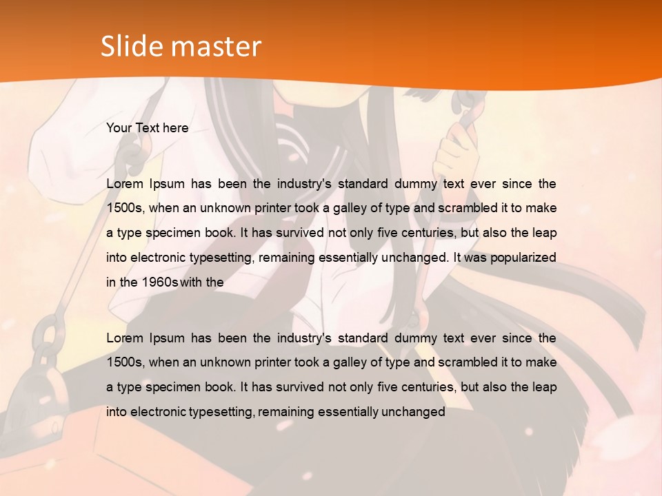 A Girl Sitting On A Swing With A Sword In Her Hand PowerPoint Template