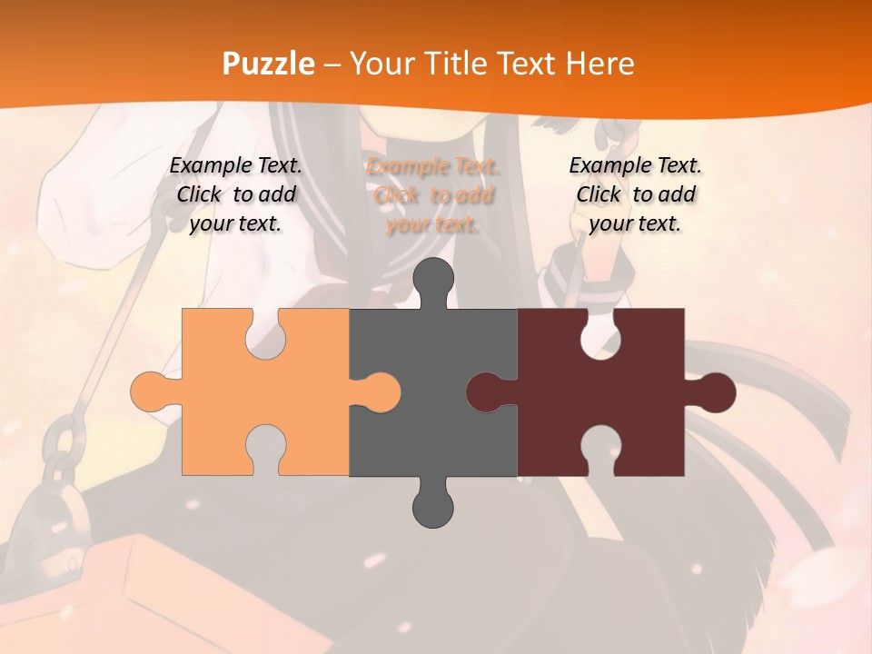 A Girl Sitting On A Swing With A Sword In Her Hand PowerPoint Template