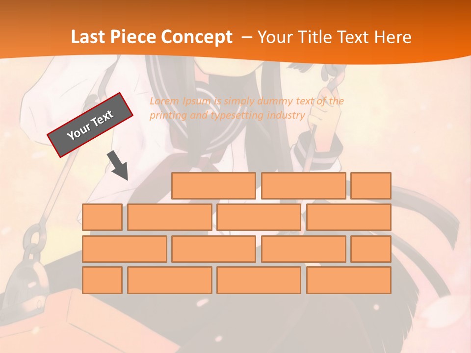 A Girl Sitting On A Swing With A Sword In Her Hand PowerPoint Template