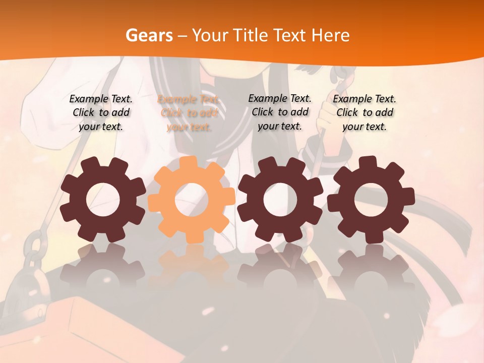 A Girl Sitting On A Swing With A Sword In Her Hand PowerPoint Template