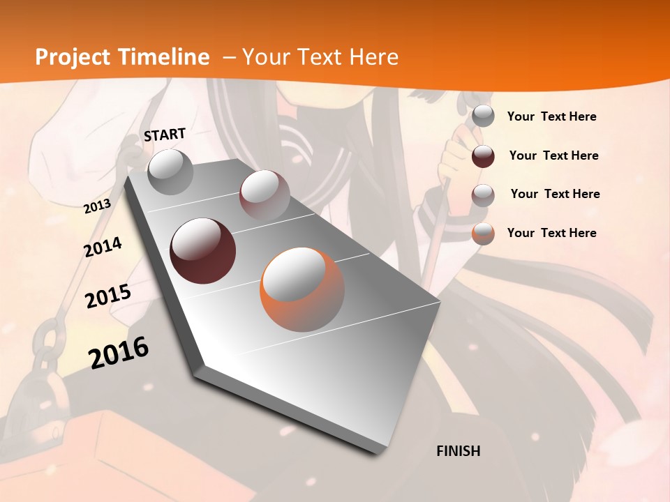 A Girl Sitting On A Swing With A Sword In Her Hand PowerPoint Template