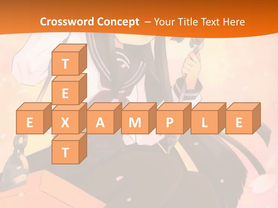 A Girl Sitting On A Swing With A Sword In Her Hand PowerPoint Template