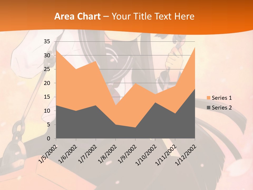 A Girl Sitting On A Swing With A Sword In Her Hand PowerPoint Template