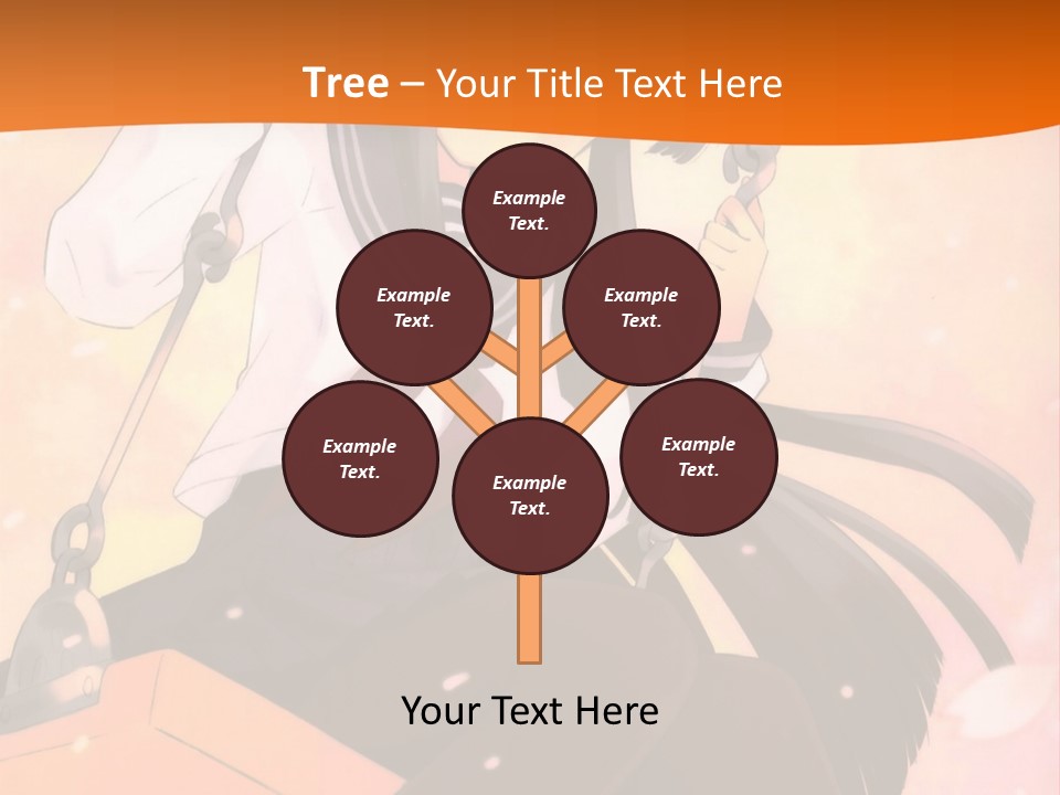 A Girl Sitting On A Swing With A Sword In Her Hand PowerPoint Template