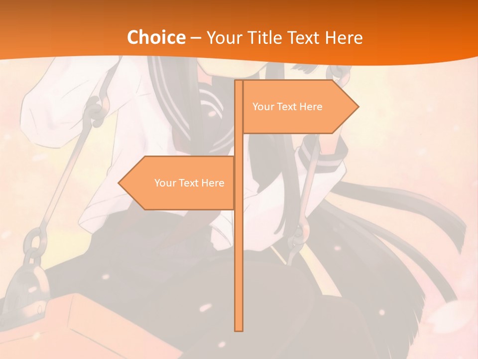 A Girl Sitting On A Swing With A Sword In Her Hand PowerPoint Template