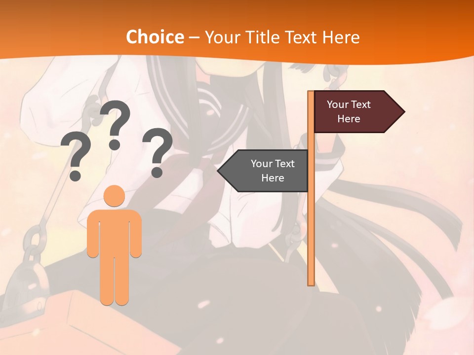 A Girl Sitting On A Swing With A Sword In Her Hand PowerPoint Template