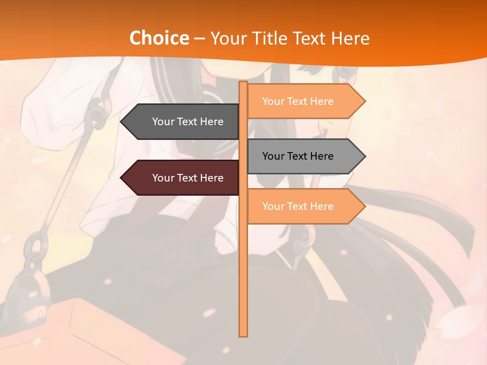 A Girl Sitting On A Swing With A Sword In Her Hand PowerPoint Template