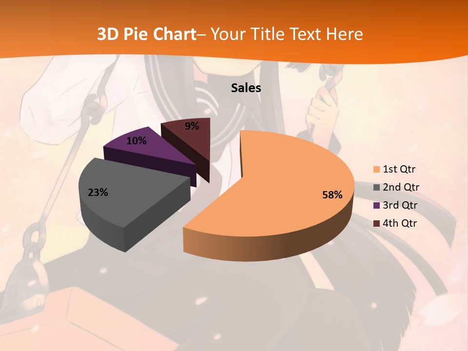 A Girl Sitting On A Swing With A Sword In Her Hand PowerPoint Template