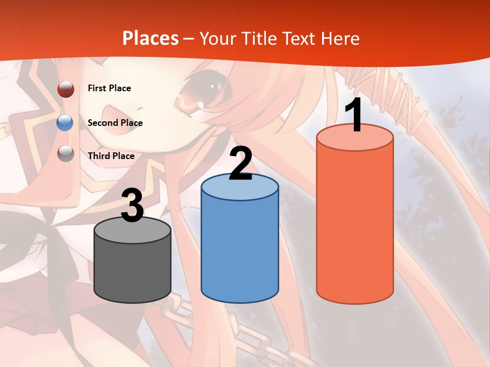 A Girl With Long Hair Is Standing In Front Of A Red Wall PowerPoint Template