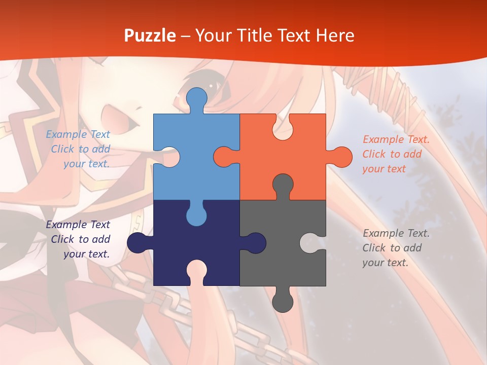 A Girl With Long Hair Is Standing In Front Of A Red Wall PowerPoint Template