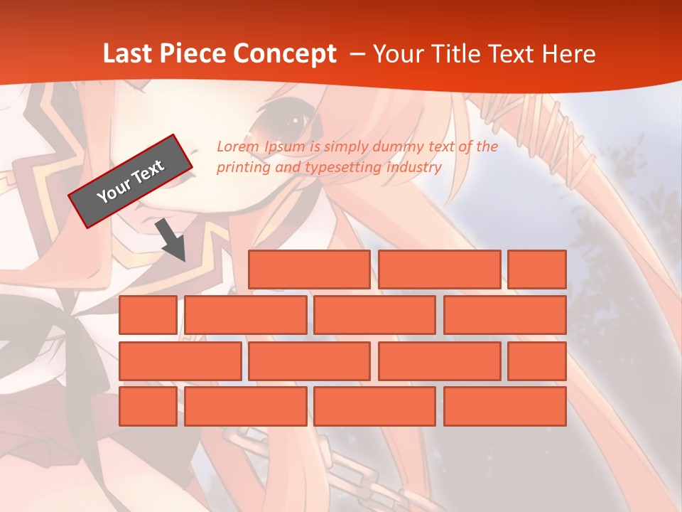 A Girl With Long Hair Is Standing In Front Of A Red Wall PowerPoint Template